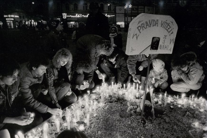 Historical picture form November 1989 when Velvet Revolution started.