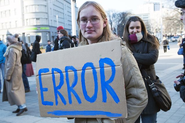  Brněnský protestní pochod studentů proti chystané reformě vysokých škol. Foto: Tomáš Muška.