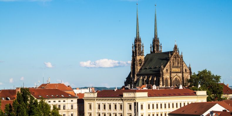 View of the St, Peter and Paul cathedral in Brno.